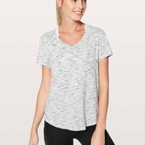 Lululemon Meant To Move Tee Tiger Space Dye Black White shirt sleeve shirt